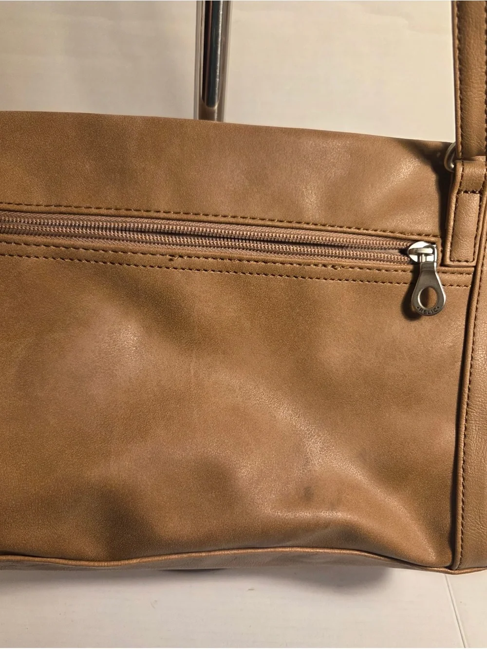 Relic Purse Shoulder Bag Crossbody Zippers Tassels Lightweight Brown